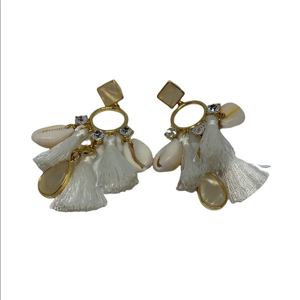 J Crew Beach Charm Statement Earrings